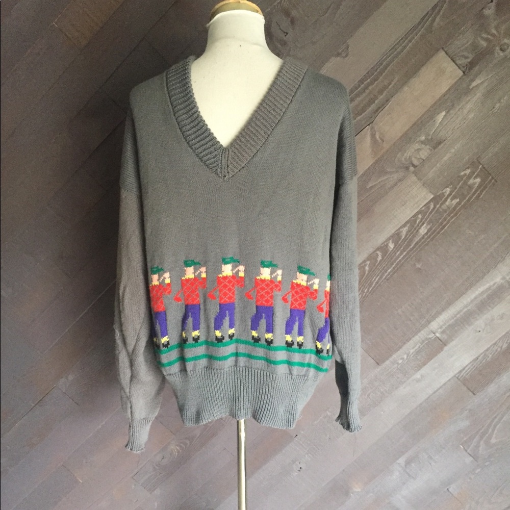 Vintage Gray Golf Sweater 🏌️ ⛳️ Golf 🏌️‍♀️